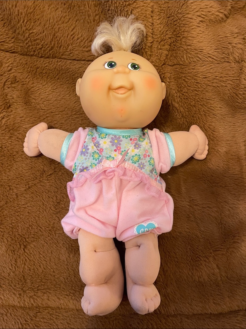 Vintage 11” cabbage patch kids play along preemie 2004 doll blonde hair stuffed